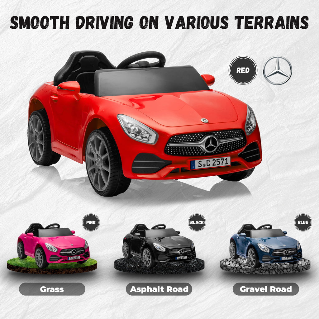 Track 7 12V Kids Ride On Car Licensed Mercedes Benz CLS 350, Electric Car with Remote Control, LED Lights, Music, USB, Power Display, Outdoor Toys for Boys Girls Toddlers Ages 2-4, Red