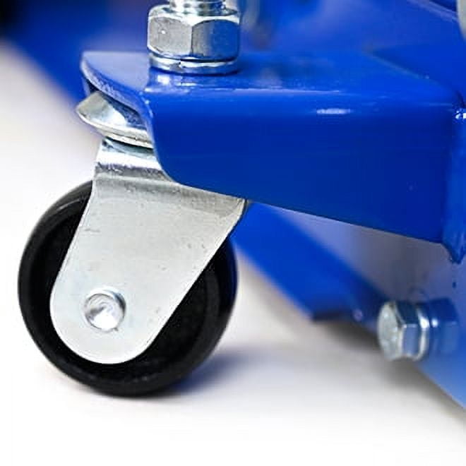 COOKCOK 6600 lbs Heavy Duty Horizontal Double Pump Floor Jack Foot Model, Steel, Blue