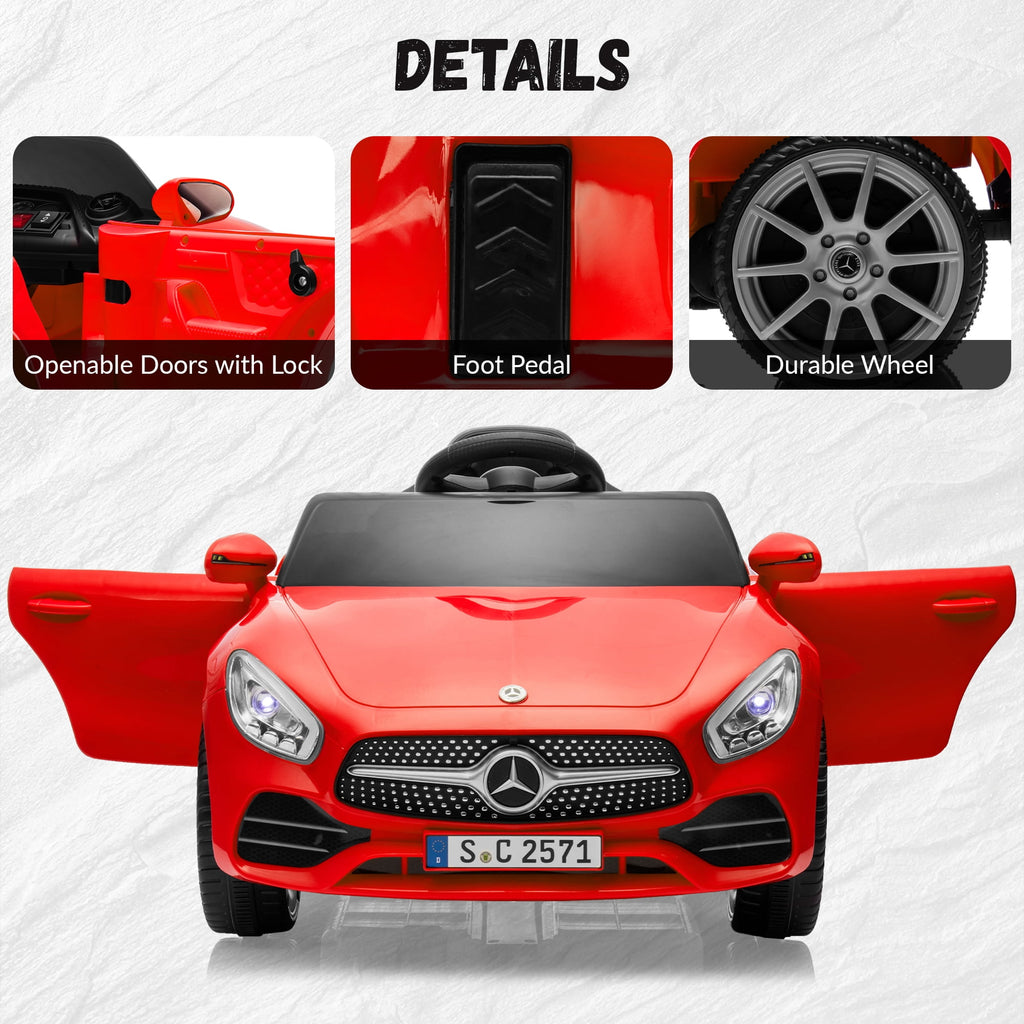 Track 7 12V Kids Ride On Car Licensed Mercedes Benz CLS 350, Electric Car with Remote Control, LED Lights, Music, USB, Power Display, Outdoor Toys for Boys Girls Toddlers Ages 2-4, Red
