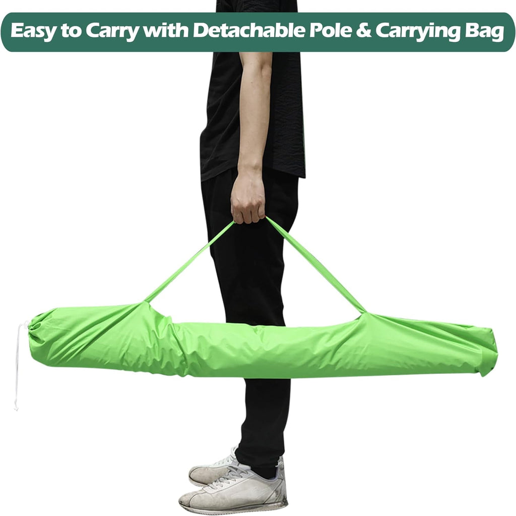 COOKCOK  Beach Umbrella, Patio Sunshade Umbrella with Sand Anchor & Tilt Mechanism, Air-Vent Design, Portable Sun Shelter Suitable for Seaside, Backyard, Poolside