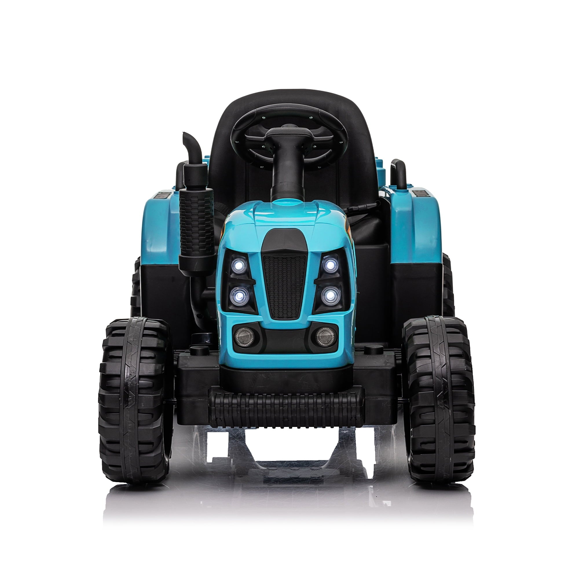 Track 7 24V Ride on Tractor, 400W Electric Tractor with Detachable Trailer, Remote Control, USB, MP3, Power Display, LED Lights, Max Speed 4.97 mph, 24V Electric Car for Boys Girls Age 3+, Blue