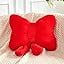 COOKCOK Bow Pillow, Soft Bow Decorative Throw Pillows with Faux Rabbit Fur, Cute 16" Bow Throw Pillows for Home Decor, Plush Pillow for Bedroom Sofa Couch, Pink