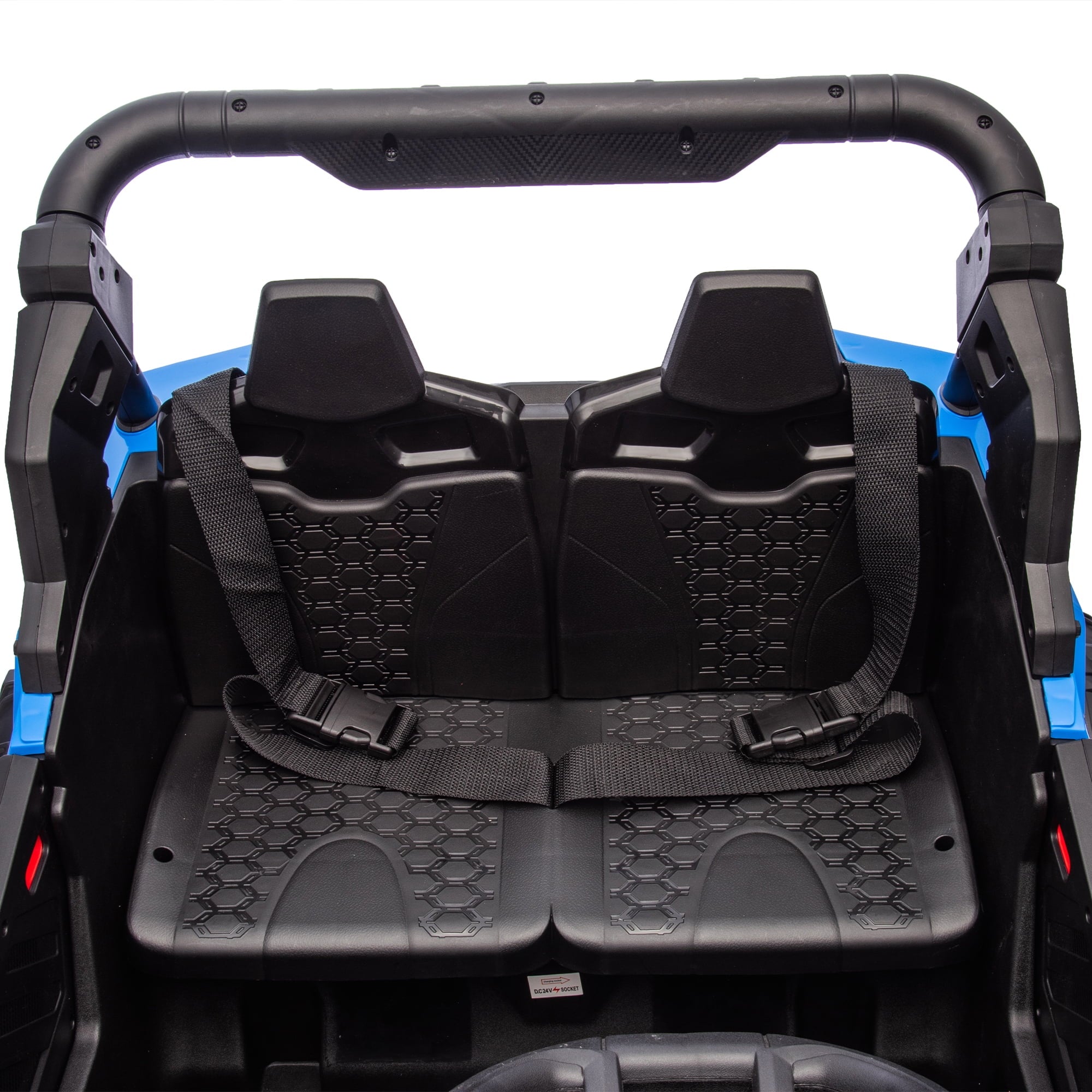 Track 7 24V Two-Seater Kids Ride On UTV W/Parents Remote Control,Four-Wheel Suspension,Slow Start,Anti-collision bar,Storage space,Music,USB,Bluetooth,Volume control,LED lights for Kids 3+, Blue