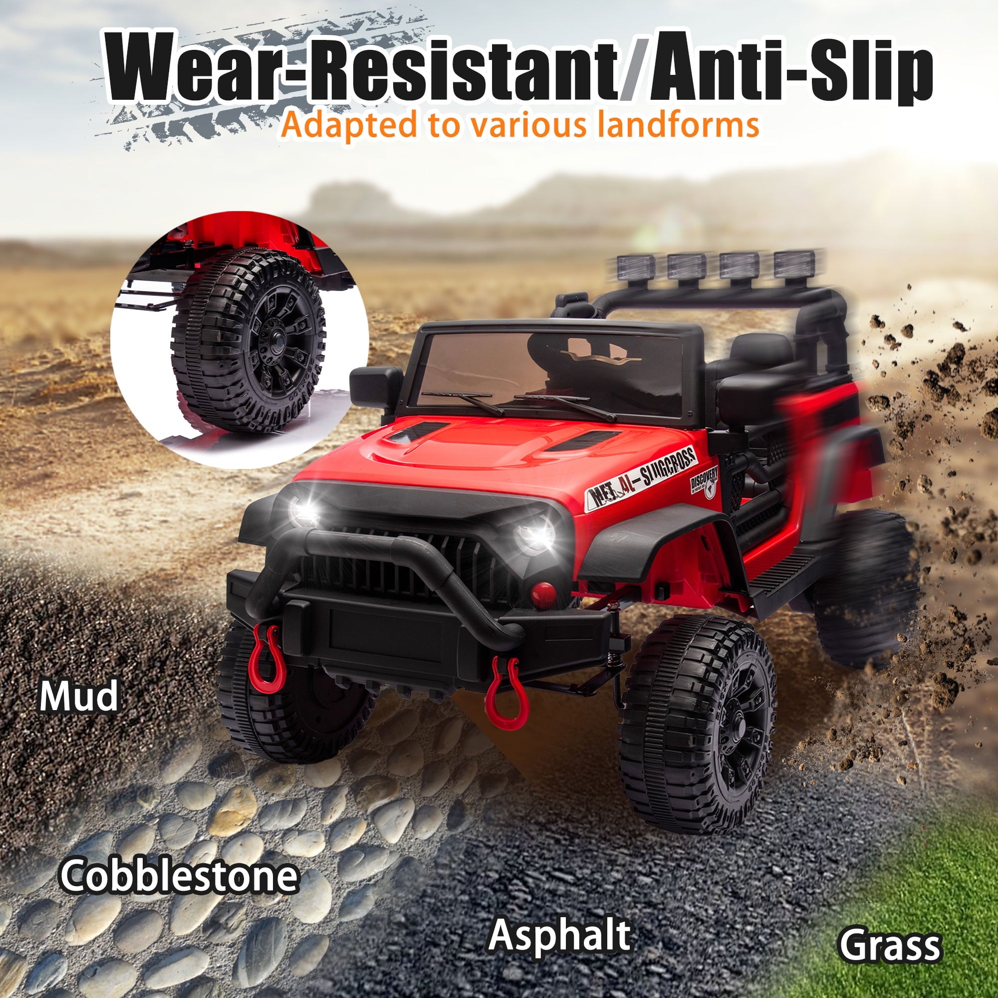 SUSIELADY 24V Kids Ride On Truck, with Remote Control, 400W Electric Vehicle w/3 Speeds, Bluetooth, Music Player, Power Display, for Kids Aged 3+